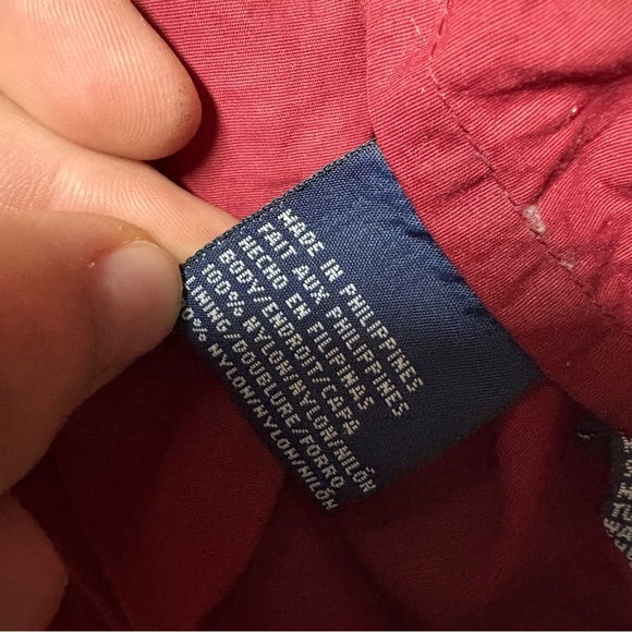 Vintage Tommy Hilfiger Colorblock Windbreaker Jacket Red Yellow Hood Men’s M - Picture 6 of 12